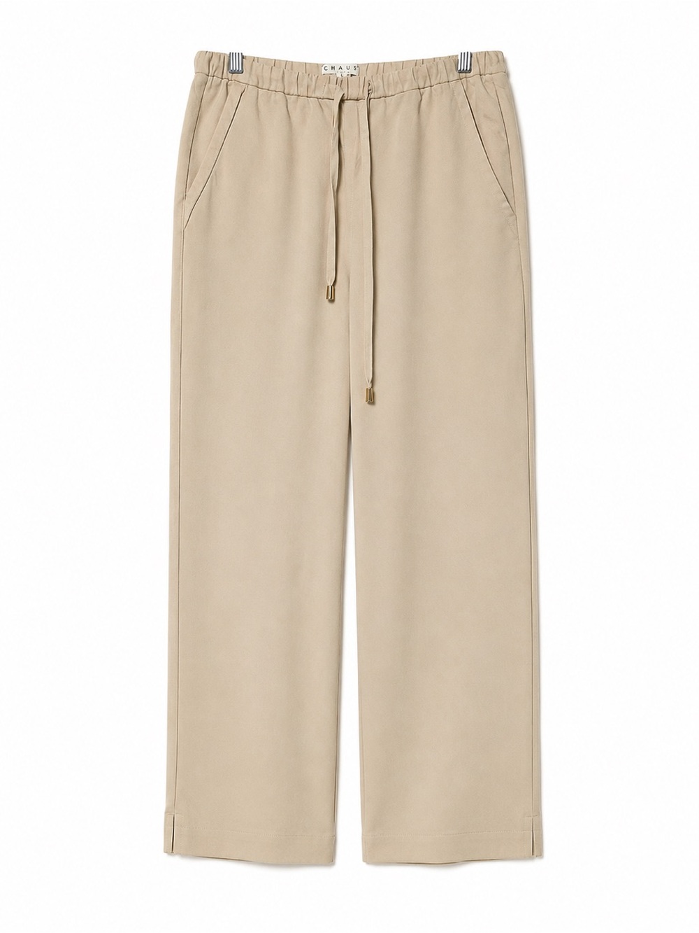 Chaus Linen Pants Beige Drawstring Elastic Waist Casual Wide Leg size small